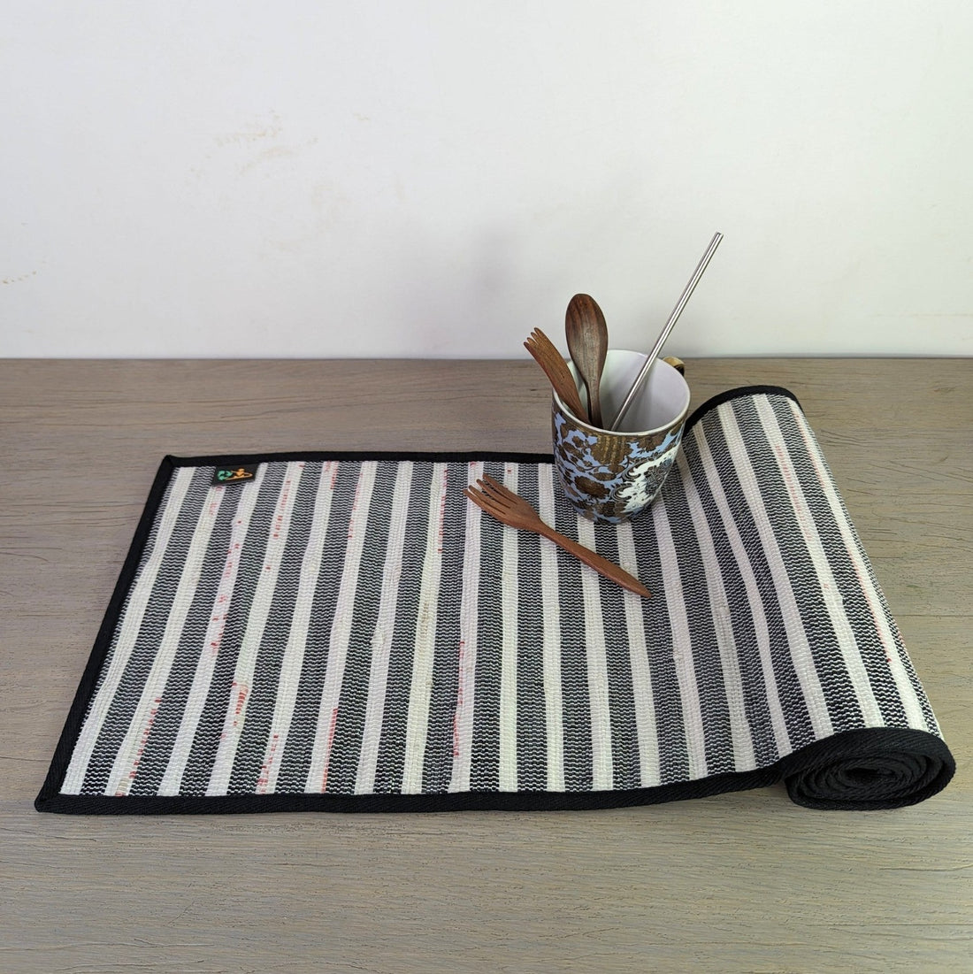 Zebra Pattern Cassette Tape &amp; White Table runner (TR1223-107) MS_W