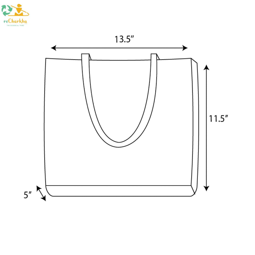 reCharkha Upcycled Handwoven Lunch Bag Dimensions