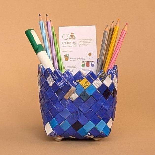 Multicolored Medium Basketry Deco Planter (BDSM1224-003)