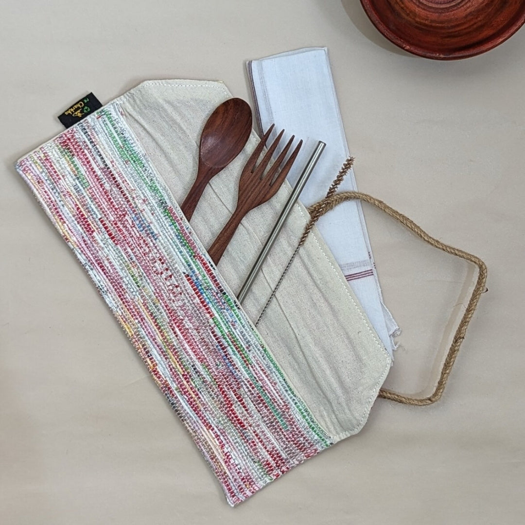 Multicolored Upcycled Handwoven Cutlery Kit (CK0724-008) PS_W