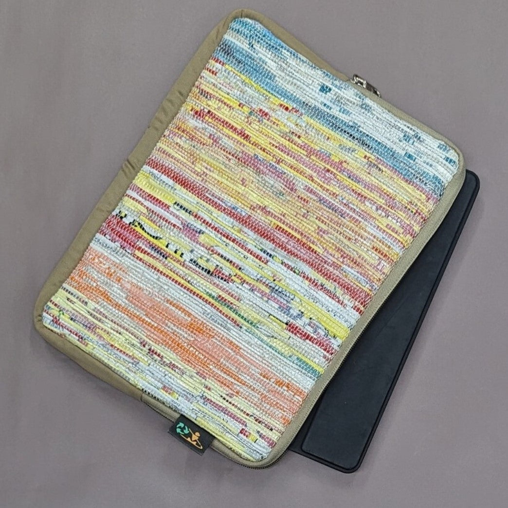 Multicolored Upcyled Handwoven Tablet Sleeve (TS0624-001) PS_W