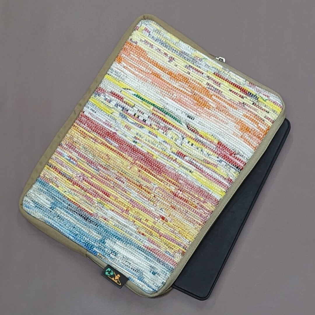 Multicolored Upcyled Handwoven Tablet Sleeve (TS0624-003) PS_W