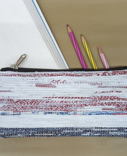 Multicoloured Upcycled Handwoven Pencil Pouch (PP0624-005) PS_W