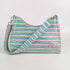 Green and Sliver Shimmery Striped Upcycled Handwoven Baguette Bag (BTB0724-005) PS_W