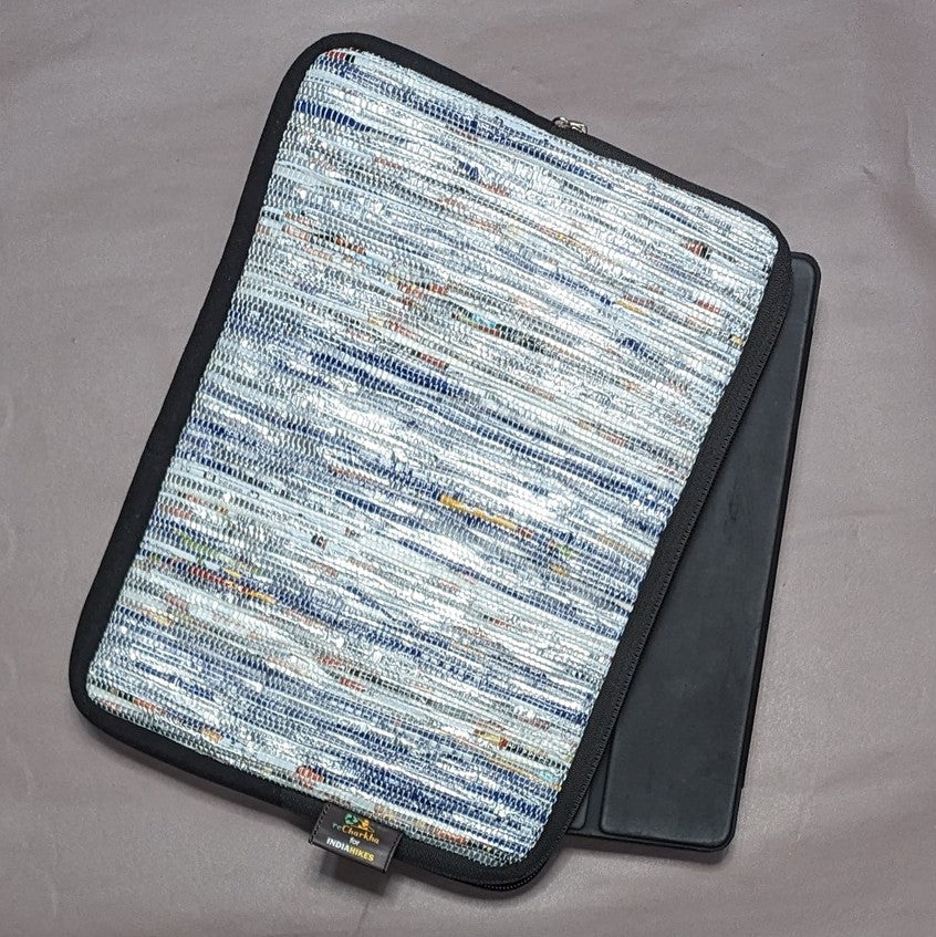 Silver Glitter and Blue Tablet Sleeve TS0624-009 PS_W